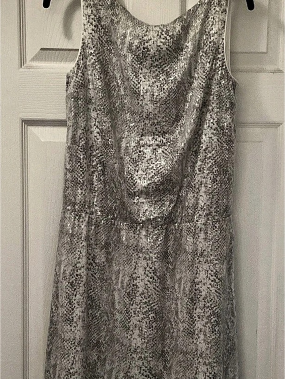 White House Black Market Sequin Mini Dress, animal print. Size Small Like New